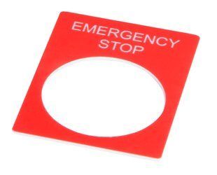 Табличка маркувальна EMERGENCY STOP червона прямокутна для кнопок XB2 A0140010069 фото