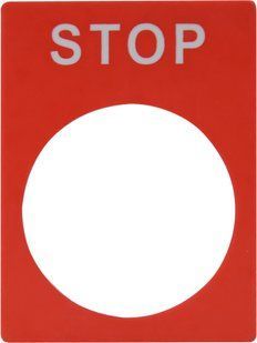 Табличка маркувальна STOP червона для кнопок XB2 A0140010075 фото