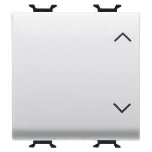 3-позиционный переключатель 1-0-2 Chorusmart, 1 класс, 2 модуля, 1P 10AX, UP-DOWN, глянцевый белый, GEWISS GW10123 фото