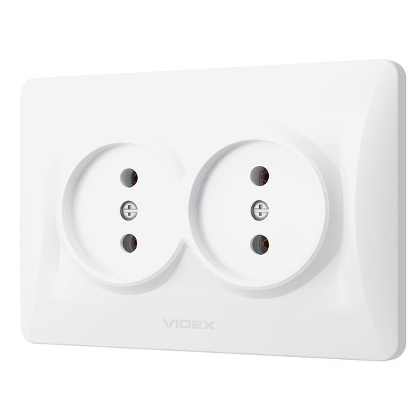 2-я розетка без заземления белая VIDEX BINERA VF-BNSK2-W фото