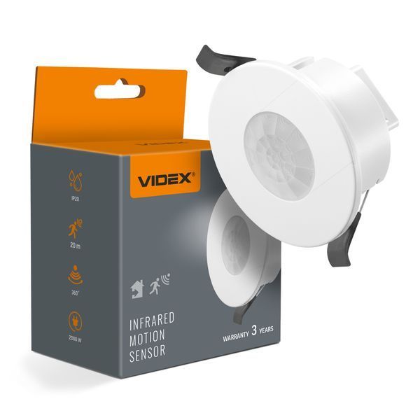 Датчик движения и освещенности VIDEX VL-SPR41W 220 В, 1200 Вт, инфракрасный, белый VL-SPR41W фото