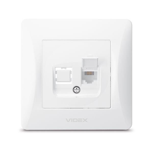Розетка 1-я телефонная CAT3 белая VIDEX BINERA VF-BNSK1TF3-W фото