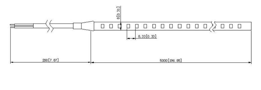 LED стрічка RISHANG 120-2835-12V-IP20 9.6W 3000K 5м (RV08C0TA-A-WW) RV08C0TA-A-WW фото