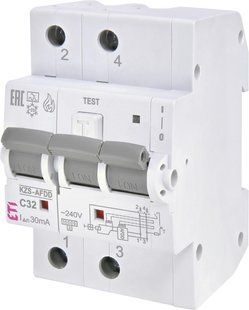 Дифференциальный автоматический выключатель KZS-AFDD 3M2p C 25/0,03 тип A (10kA, с защитой от дугов. замыкания) 2173876 фото