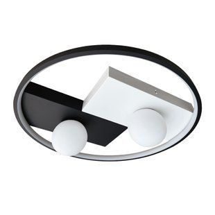 Світильник LED smart PICASSO-R+пульт 80W 3000-5000K IP20 круг біло-чорний Violux 220615 фото