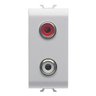 Аудиорозетка Chorusmart RCA, 1 модуль, сатиново-белая, GEWISS GW15453 фото