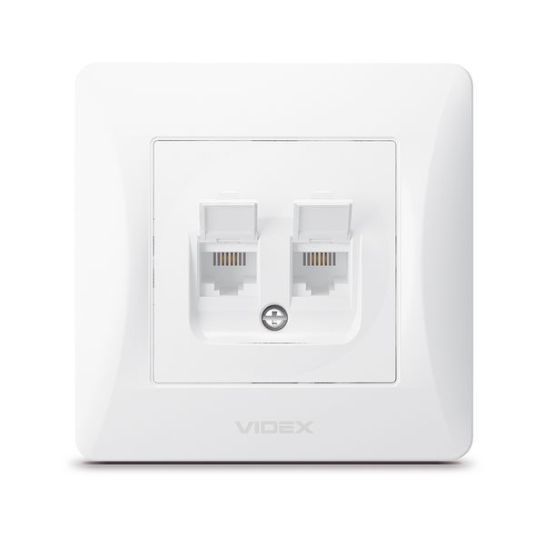 Розетка 2-х телефонная CAT3 белая VIDEX BINERA VF-BNSK2TF3-W фото
