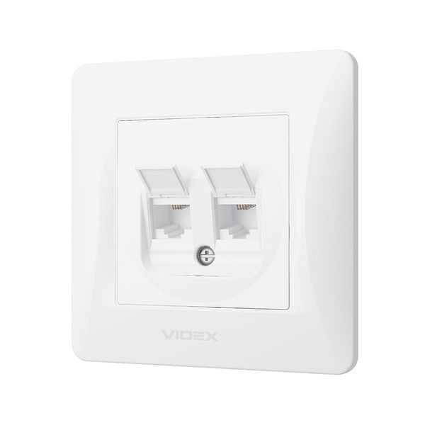 Розетка 2-х телефонная CAT3 белая VIDEX BINERA VF-BNSK2TF3-W фото