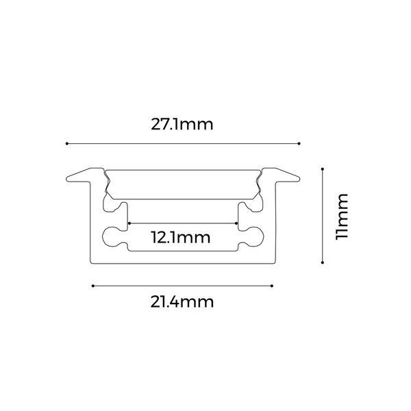 LED-профіль для підлоги, 2,5 метра (LE2711) LE2711_2,5 фото