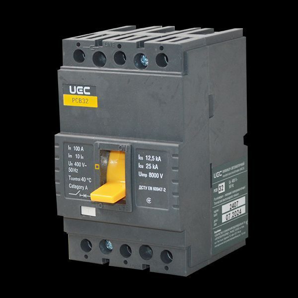 Автоматичний вимикач PCB32 3Р 100А 25кА UEC MCCB-PCB-32-3-0100 фото