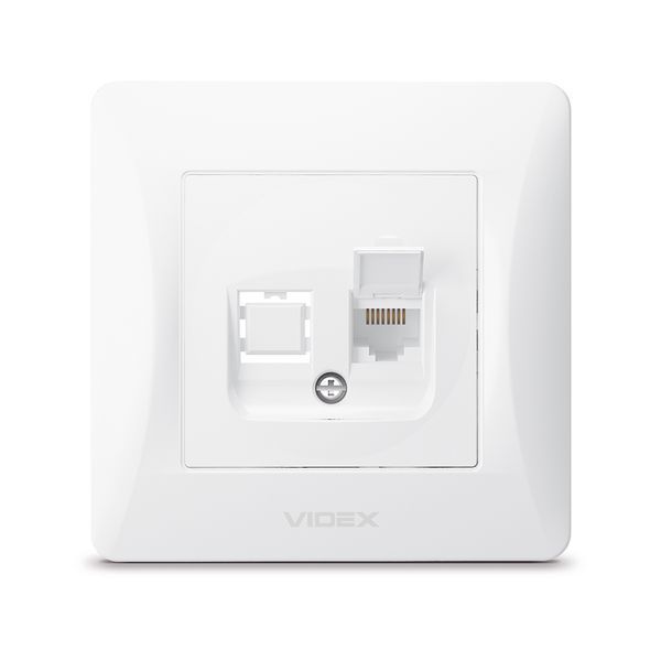 Розетка 1-я компьютерная белая CAT6 VIDEX BINERA VF-BNSK1PC6-W фото