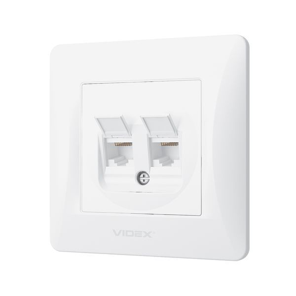 Розетка 2-х компьютерная белая CAT6 VIDEX BINERA VF-BNSK2PC6-W фото