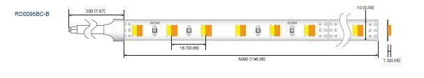 LED стрічка RISHANG 96-3528-24V-IP20 9W 2700K/6500K 5м (RD0096BC-B-MW) RD0096BC-B фото