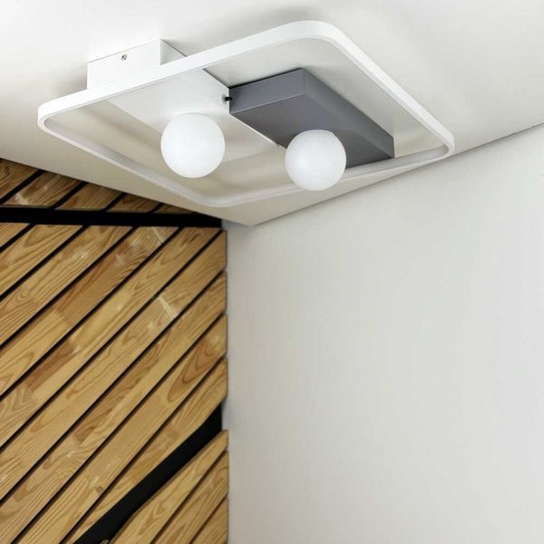 Світильник LED smart PICASSO-S+пульт 85W 3000-5000K IP20 квадрат біло-сірий Violux 220645 фото