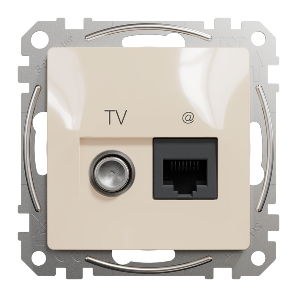 Розетка RJ45 категория 6 UTP -TV, Sedna цвет бежевый SDD112469T фото