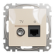 Розетка RJ45 категория 6 UTP -TV, Sedna цвет бежевый SDD112469T фото 2