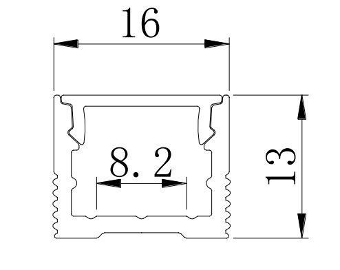 LED-профиль накладной, 2,5 метра (LS1613black) (LS1613black) LS1613_2,5(black) фото