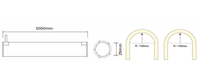 Гибкий неон COLORS 24V IP65 21,6W 2300/4000K 5м (NNR25-CCT) NNR25-SWNW фото