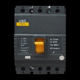 Автоматический выключатель PCB33 3Р 100А 35кА UEC MCCB-PCB-33-3-0100 фото