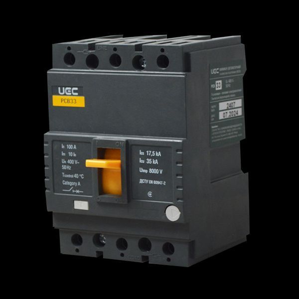 Автоматический выключатель PCB33 3Р 100А 35кА UEC MCCB-PCB-33-3-0100 фото