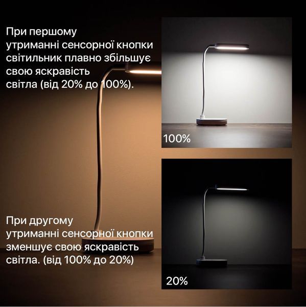 Настільна LED лампа акумуляторна LINERA 5W 200LM 4200K біла Violux 540005 фото