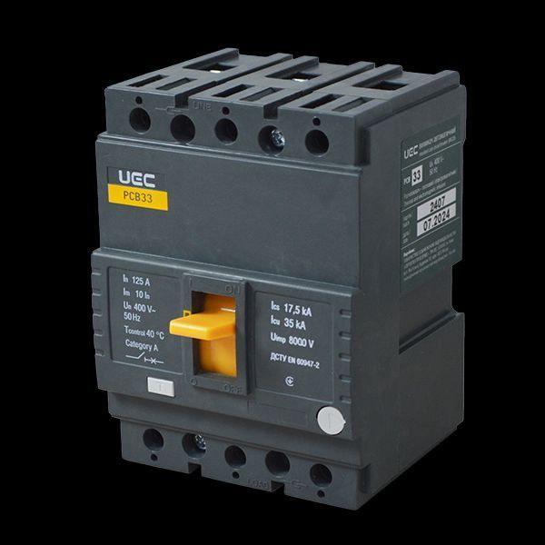 Автоматичний вимикач PCB33 3Р 125А 35кА UEC MCCB-PCB-33-3-0125 фото