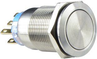 Кнопка металева пласка з фікс., 2NO+2NC. TYJ 19-312 A0140010111 фото
