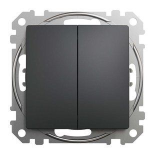 Двухклавишный выключатель Черный Sedna Design SDD114105 фото