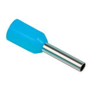 Наконечник втулковий НВ 1х1/8 з ізоляцією блакитний (100шт/уп) Tema Tools ТТ04610-3 фото