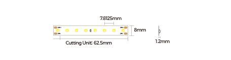 LED стрічка COLORS Chip-24V-IP20 8.8W 980Lm 3000K 5м (FD128-24v-8mm-WW) FD128-24V-8mm-WW фото
